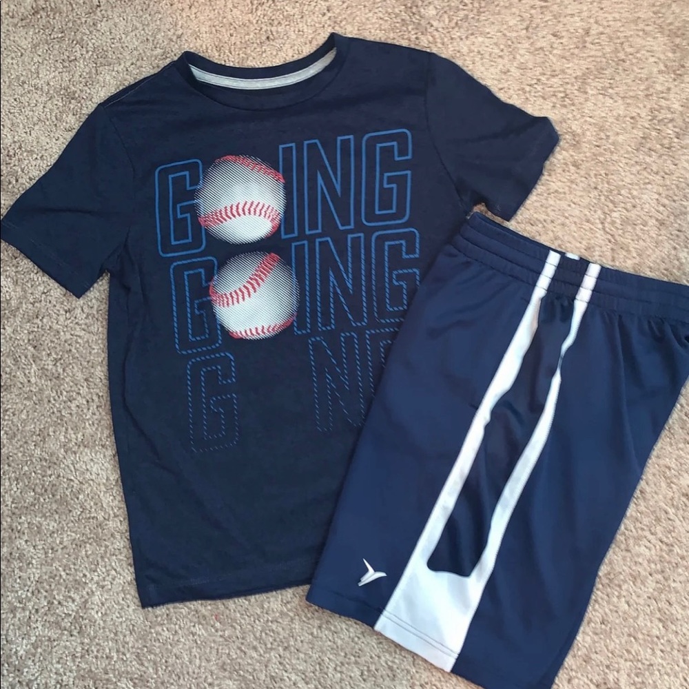 Boys matching athletic shorts set